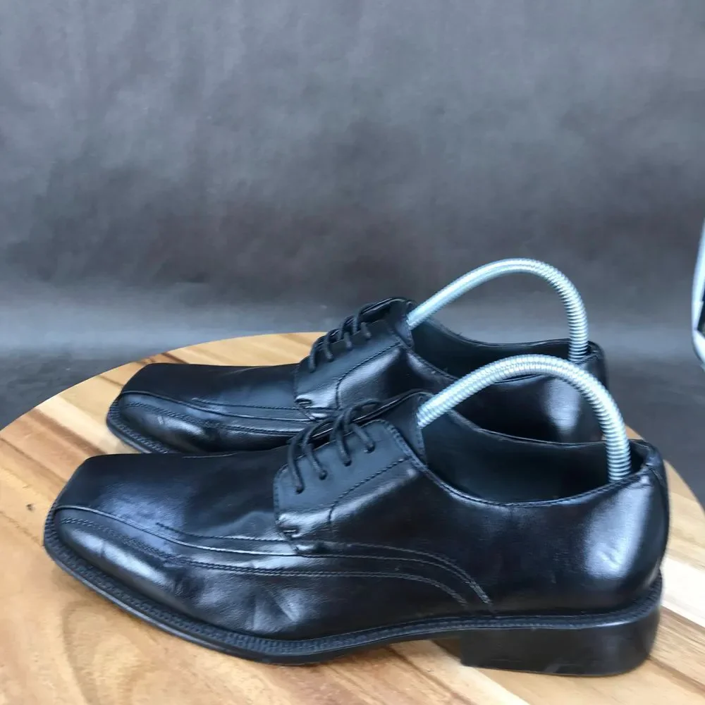 J. Ferrar Black Faux Leather Derby Dress‎ Shoes Lace Up Mens Size 9
